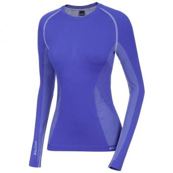 Salewa Ortles Dry W L/S Tee - Camiseta manga larga para mujer, color azul, talla 46/40