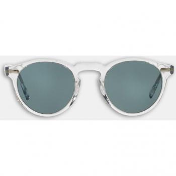 Oliver Peoples Gregory Peck Round Sunglasses, 50mm - Gray/Blue Solid - Size: One Size