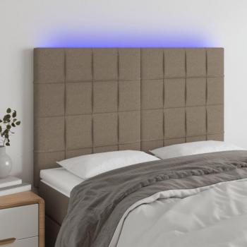 Cabecero LED Tapizado Gris Taupe 144x5x118/128 cm