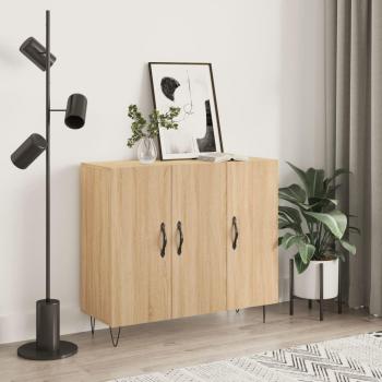 Aparador de madera de ingeniería roble Sonoma 90x34x80 cm Marrón