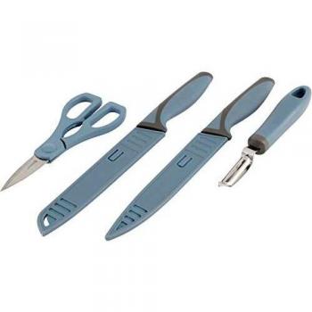 Juego de Cuchillos Outwell Chena Gris - Cubertería completa con cuchillos, tijeras y pelador