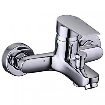 Monomando Baño-Ducha Artico ADM 156022 con enganche para cadenilla, diseño moderno, acabado cromado, fácil instalación y manejo ergonómico