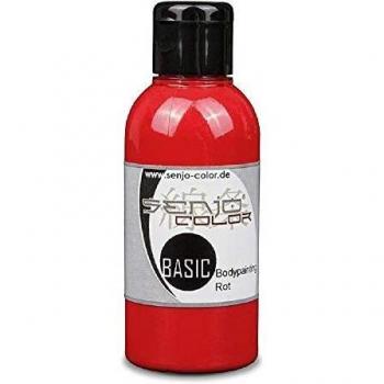 Senjo Color Basic Bodypainting I color de cara y cuerpo I cosméticos, dermatológicamente probado I carnaval, disfraces I 75 ml I rojo