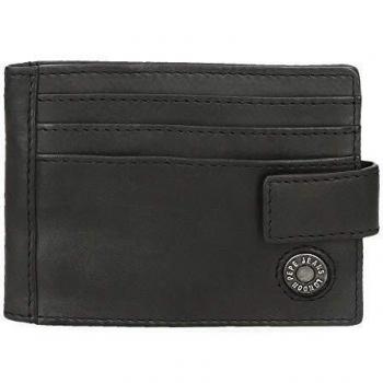 Pepe Jeans Button Tarjetero Negro 10x8 cms Piel