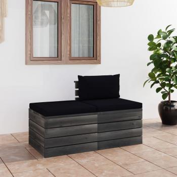 Muebles de jardín de palets 2 piezas con cojines de madera maciza de pino - Día y Noche