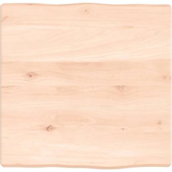 Tablero de mesa madera maciza borde natural 40x40x(2-4) cm Roble sin tratar con bordes vivos