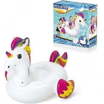Bestway 41114-18 flotador inflable para piscina con forma de unicornio, multicolor, mediano, 61 x 47 pulgadas