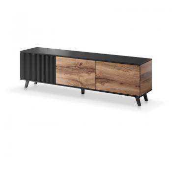 Mesa de TV Houston E103, 180 x 52 x 40 cm, Color Dub Wotan y Negro