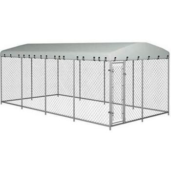 vidaXL Perrera de exterior con tejado 8x4 m