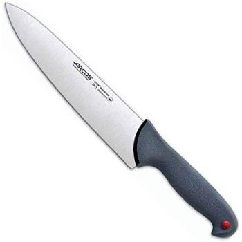 Arcos Serie Colour Prof, Cuchillo Cocinero, Hoja de Acero Inoxidable Nitrum de 250 mm, Mango de Polipropileno recubierto de Elastómero Color gris