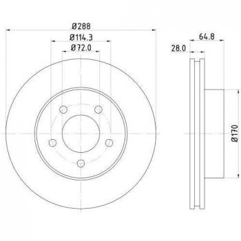 Disco de freno Hella 8DD 355 127-901 con alta resistencia y rendimiento óptimo