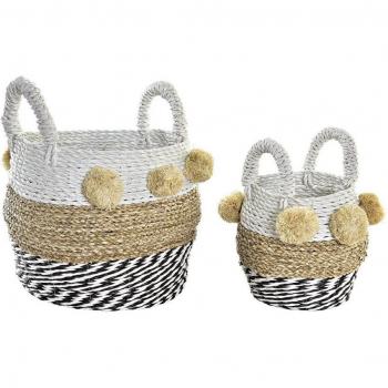 Juego de Cestas DKD Home Decor Colonial (34 x 33 x 26 cm)