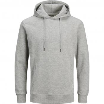 Jack & Jones Basic Hooded Sweatshirt - Light Grey Melange, Regular Fit