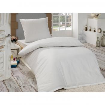 4-piezas primera CALIDAD-juego de cama de 2 x 135 x 200 UNI en blanco funda de edredón y funda de almohada 2 x 80 +, 100% algodón