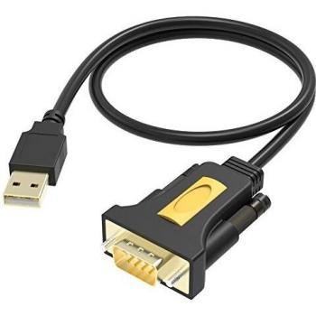 Vision TC-USBSER adaptador de cable USB-B 9-pin D-sub Negro - Adaptador para cable