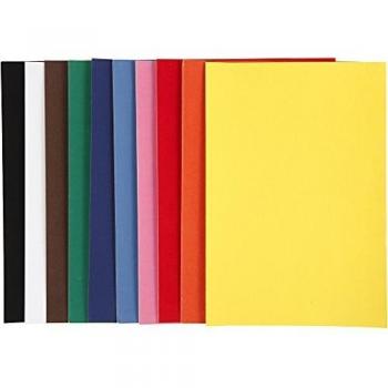 Papel de Velour A4 - 140 g/m², set de 10 hojas en colores surtidos