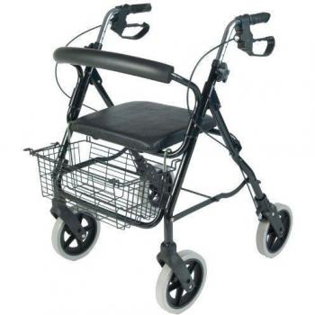 NRS Healthcare M39634 - Andador con 4 ruedas, asiento y cesta