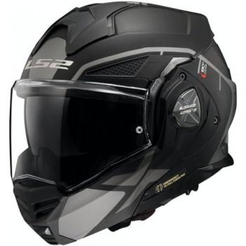 LS2 Casco Modular FF901 Advant X Metryk Titanio Mate-Negro con diseño modular, ventilación óptima, visera solar integrada, cierre de doble anillo y homologación ECE 22.05