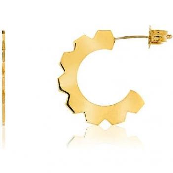 Córdoba Jewels | Pendientes en plata de ley 925 bañada en oro con diseño Aro Tuerca Gold