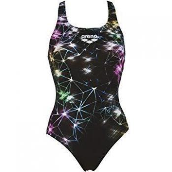 ARENA W Galaxy - Bañador para Mujer, Mujer, 001625, Black/Multi-Colour, Talla 36