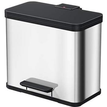 Hailo Öko Duo Plus 30 Cubo de Basura, Metal, Acero Inoxidable, 47 x 35 x 44 cm