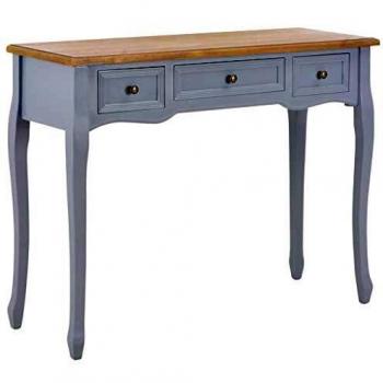 vidaXL Mesa Entrada Recibidor Consola 3 Cajones Madera MDF Mesita Auxiliar Pasillo Vestíbulo Comedor Teléfono Llaves Mueble Aparador Tocador Gris