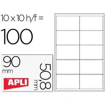 TARJETA DE VISITA APLI MICROPERFORADA 200 GRS ACABADO MATE 90X50,8 MM IMPRESORA INK-JET Y LASER.