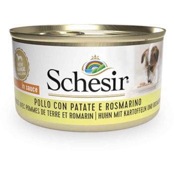 Schesir Comida Húmeda de Pollo con Cordero para Perros Lata 85 gr