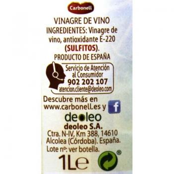 Vinagre de Vino Blanco Carbonell 1 Litro