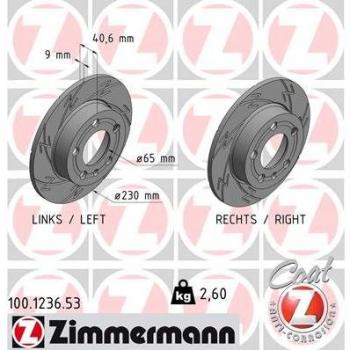 Disco de freno ZIMMERMANN 100.1236.53