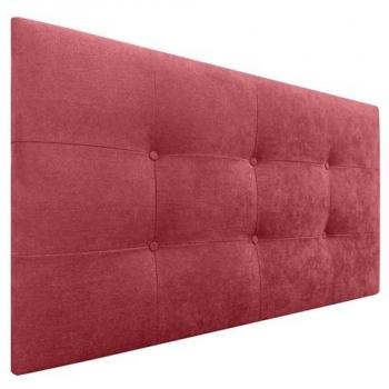 Cabecero Acolchado Capitone de Tela Acualine Rojo 95x60cm con 8cm de Grosor para Camas Individuales y Matrimonio