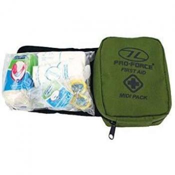 Set de Primeros Auxilios Militares Midi con Bolsa Oliva