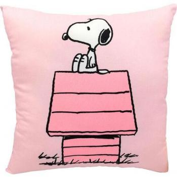 Cojín Caseta Rosa Snoopy - Tamaño 35x11x35cm - Suave y Cómodo