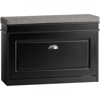Banco Zapatero Organizador para Zapatos SoBuy con 1 Solapa Negro 75 x 24 x 51 cm FSR82-L-SCH