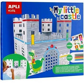 APLI Kids- Castillo automontable de cartón, Color blanco
