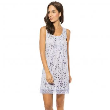 LOHE Camisón Estrellas con Puntilla