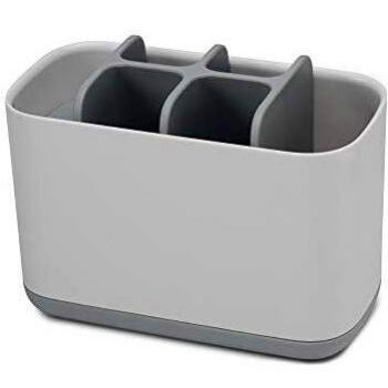 Joseph Joseph 70510 Bathroom Easy-Store Toothbrush Caddy- White/Grey, Large