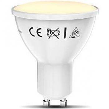 B.K.Licht I LED GU10 Wi-Fi Lamp I 5.5 vatios I 350 Lumen I 2.700K Blanco cálido I Regulable I Aplicación Control de voz Alexa Google Home I iOS y Android I Bombilla WLAN I Bombilla inteligente