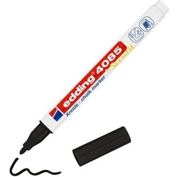 Marcador de Tiza Edding 4085, Punta Fina 1-2 mm, Color Negro, Alta Cubertura para Superficies Lisas