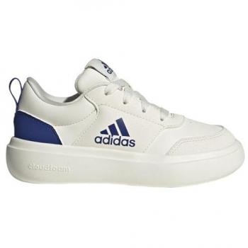 Zapatillas adidas Park ST infantiles blancas con detalles en azul y negro, talla 38 2/3