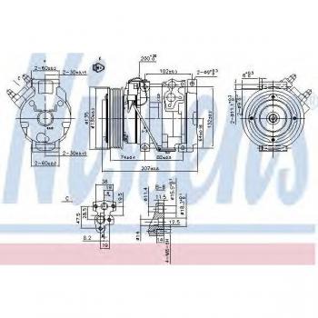 Compresor de Aire Acondicionado NISSENS 89558 10S17C 12 PAG 46 R 134 a