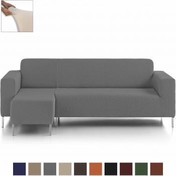 Eiffel Textile Nimes Funda para Sofá, Algodón, Gris, Chaise Longue Brazo Largo Izquierda, 280 x 195 x 2 cm