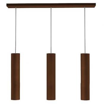Lámpara Colgante Lineal de Metal Corten Marrón, 3x GU10, Máx 33W, Dimensiones: 70cm x 30cm