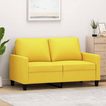 Sofá de 2 plazas de tela amarillo claro 120 cm Vidaxl