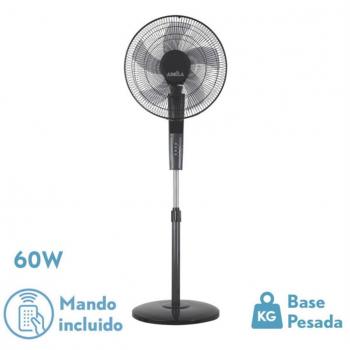 Ventilador de Pie Rayo Gris/Negro 60W Oscilante