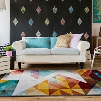 UNIVERSAL Alfombra geométrica Pandora Triángulos Multicolor 80 x 150 cm
