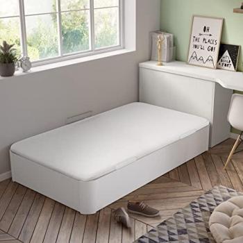 Canapé Juvenil Royal Sleep Apertura Lateral 90x190 Blanco Alta Resistencia y Capacidad Montaje en el Domicilio Incluido Apto Todos colchones 32 cm