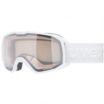 Máscara de Esquí Uvex Xcitd Variomatic con lente fotocromática beige, diseño blanco
