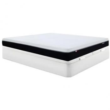 Conjunto de canapé abatible blanco 180 x 200 cm + colchón anti fuego muelles ensacados 7 zonas y viscoelástica 29 cm - SIVA de YSMÉE