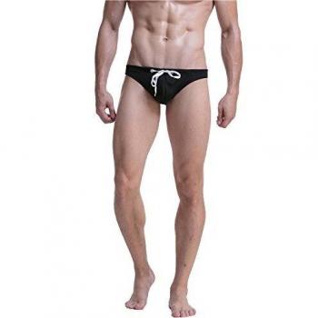 Meerway Bañadores de natación para Hombre Slip Surf Calzoncillos Cortos Trajes de Baño Cortos Cordón Adjustable